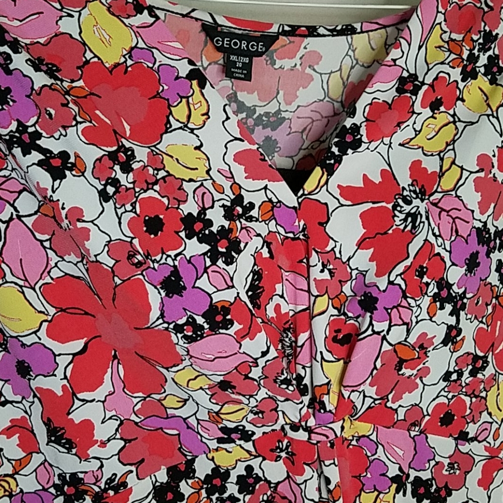 George ..floral casual top, polyester, cap sleeves - Picture 4 of 4